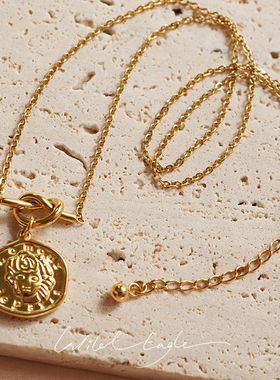 荒野鹰原创钛钢镀18K金锁骨项链