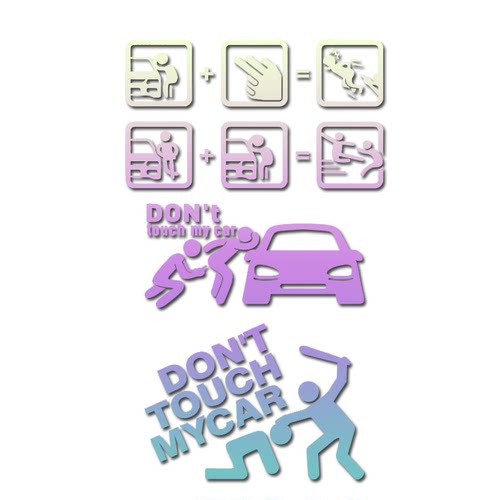 别动我车防水恶搞汽车车窗车身别碰我车舒服创意个性划痕遮挡车贴 - 图3