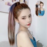 Хвостик, парик, ремень на завязках на липучке с косичкой, прямые волосы, длина миди, популярно в интернете