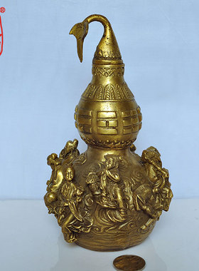 祥安阁铜八仙葫芦摆件家居办公室工艺品摆设