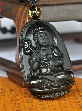 祥安阁本命佛黑曜石吊坠