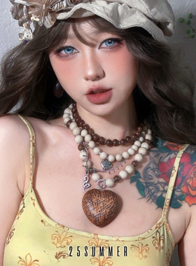 25SUMMER原创天然石大爱心项链