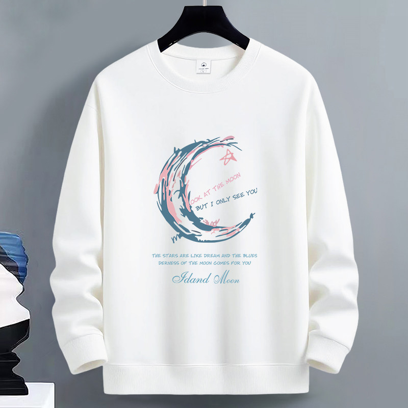 NASA co-branded autumn and winter men's sweatshirt 2025 new loose velvet thickened youth bottoming shirt long-sleeved trendy