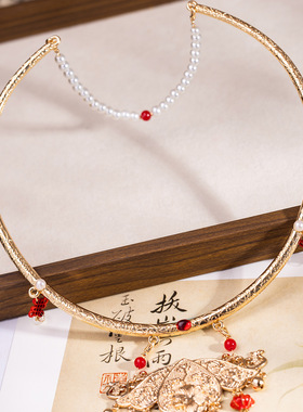 新中式汉服项圈马面裙配饰古风璎珞流苏晚明风铃铛款明制婚服配饰