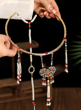 明制流苏项圈璎珞背云新中式马面裙配饰烧蓝汉服项链晚明风婚服