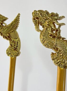 九龙拐木雕龙拐凤拐单龙龙杖凤杖