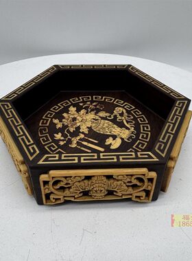 黑檀入桧木碟盘子小果供盘
