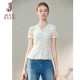 ເສື້ອຍືດຄໍ V-neck ສີບົວ lace top