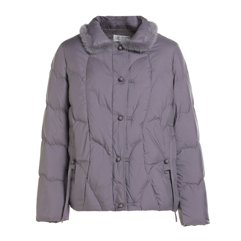 白色简约百搭鸭绒羽绒服女2025秋冬新款设计感盘扣翻领毛边外套,淘宝优惠券,粉丝福利购,淘宝优惠卷