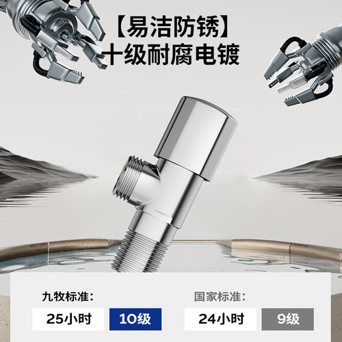 九牧冷热三角阀角阀黄铜热水器加厚阀门水龙头开关家用马桶止水阀-图0