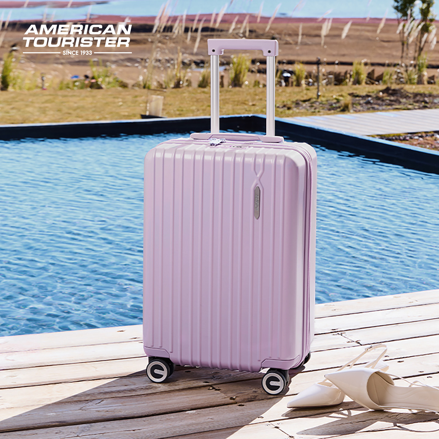 美旅2025新款大容量行李箱登机箱20寸拉杆箱可扩展旅行箱粉色79B