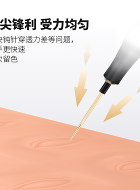 纹绣黄金针纹眉针纹绣打雾神圆针金针收口三散口五手工打雾眉神针