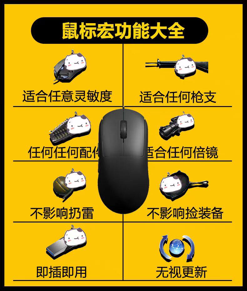 PUBG压枪绝地求生压枪鼠标物理硬件鼠标吃鸡宏主播抖音罗G502自动