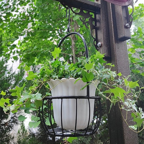 吊挂花盆 悬挂式吊篮花架 垂吊绿萝吊兰盆吊盆 吊花篮架 铁艺挂架 - 图2