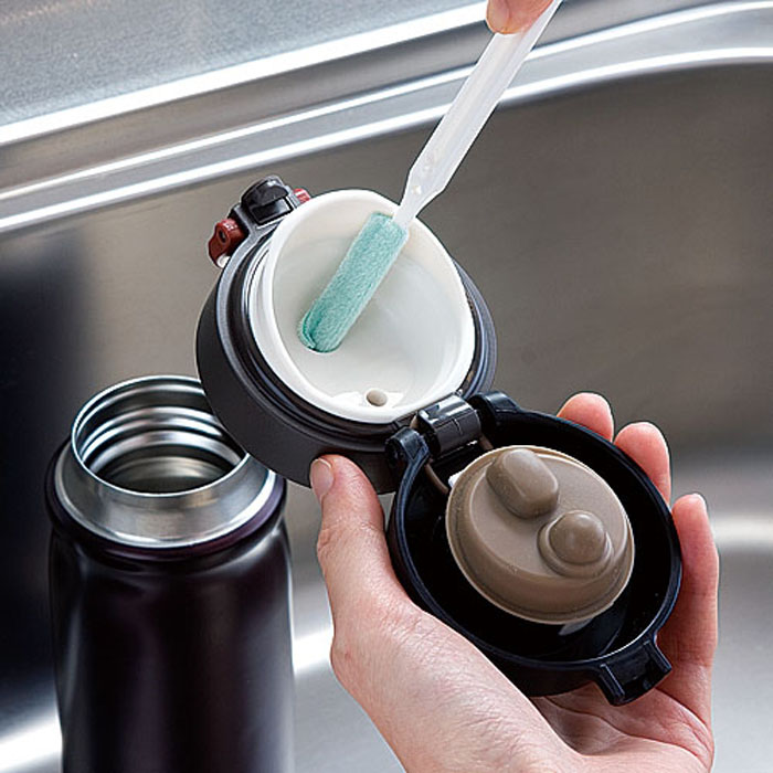 日本进口mameita家用保温杯盖凹槽缝隙清洁刷厨房奶瓶刷三件套装 - 图0