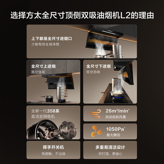 FOTILE full size top side double range hood L2