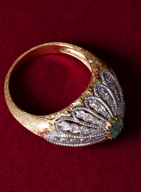 帕拉伊巴碧玺18K金戒指Vintage