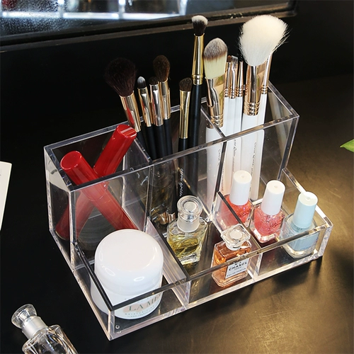 Акриловая кисть, коробка для хранения, карандаш для бровей, блеск для губ, щетка, настольный лак для ногтей