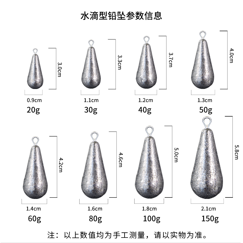 铅坠水滴铅坠通心铅坠塑芯空心中通铅坠海竿抛竿矶竿钓鱼配件-图1