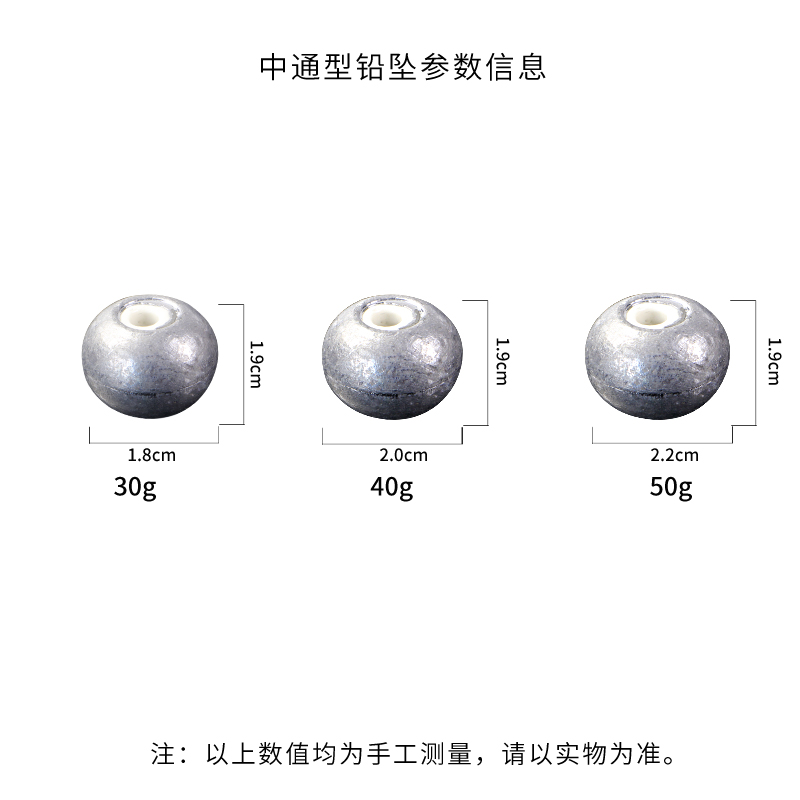 铅坠水滴铅坠通心铅坠塑芯空心中通铅坠海竿抛竿矶竿钓鱼配件-图2