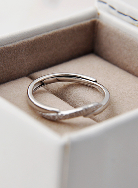 唯爱简约纯银情侣戒指百搭礼物