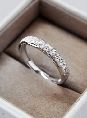 繁星磨砂纯银情侣戒指简约小众款