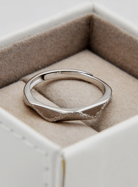 心动原创纯银情侣戒指可调节刻字