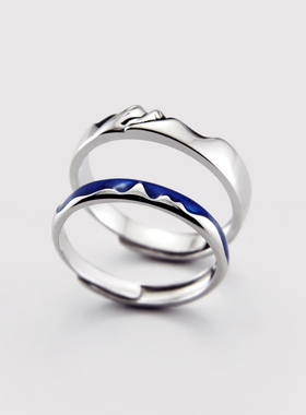 小众设计感原创异地恋情侣戒指