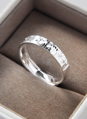 星河简约纯银情侣戒指网红小众款