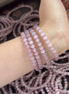 琉璃水晶手串粉紫色个性百搭手链