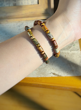 毕加索油画风天然石手链小众设计