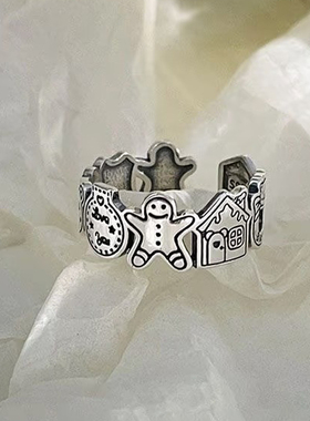 藏银开口戒指可调节女生个性饰品