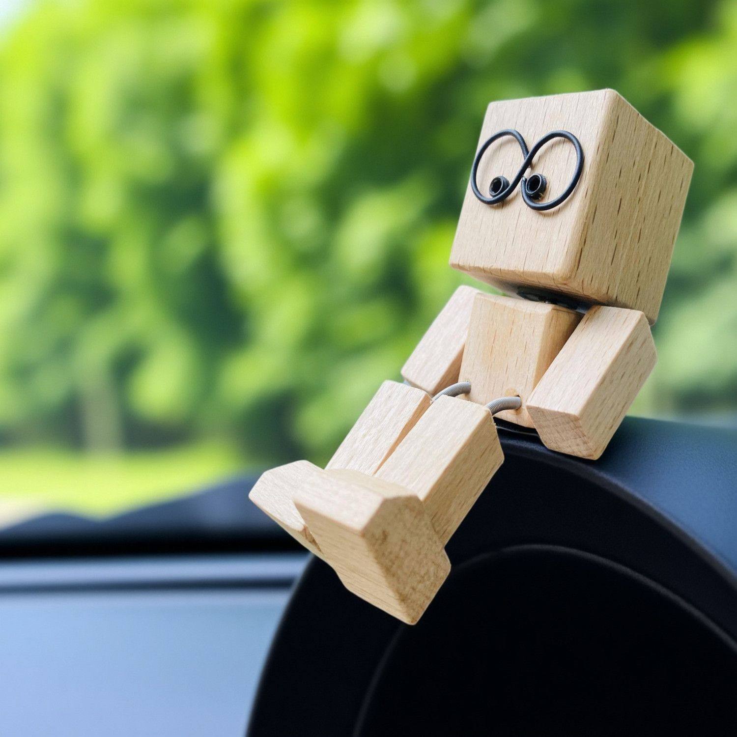 【手头腿可动】爆款车载抖腿木头人车内中控屏网红治愈系装饰摆件,淘宝优惠券,粉丝福利购,淘宝优惠卷