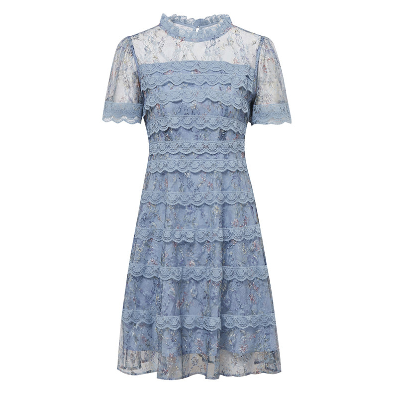 水云间2022夏季新款短袖蕾丝连衣裙 sedate连衣裙