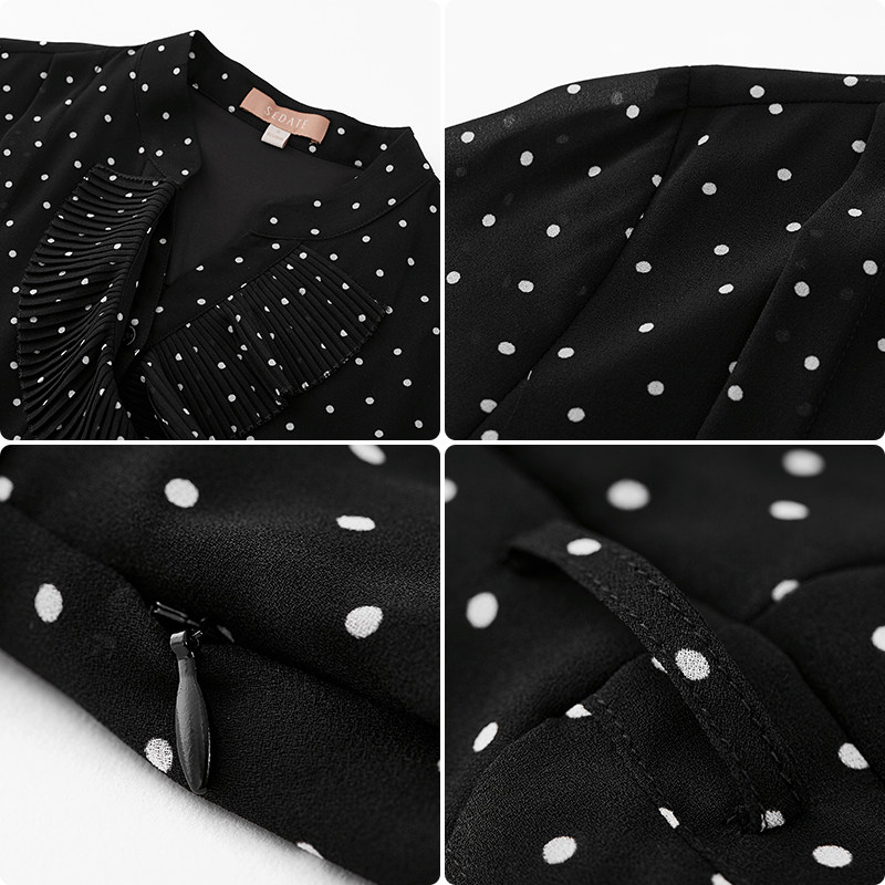 水云间雪纺春季新款中腰中长裙子 sedate连衣裙