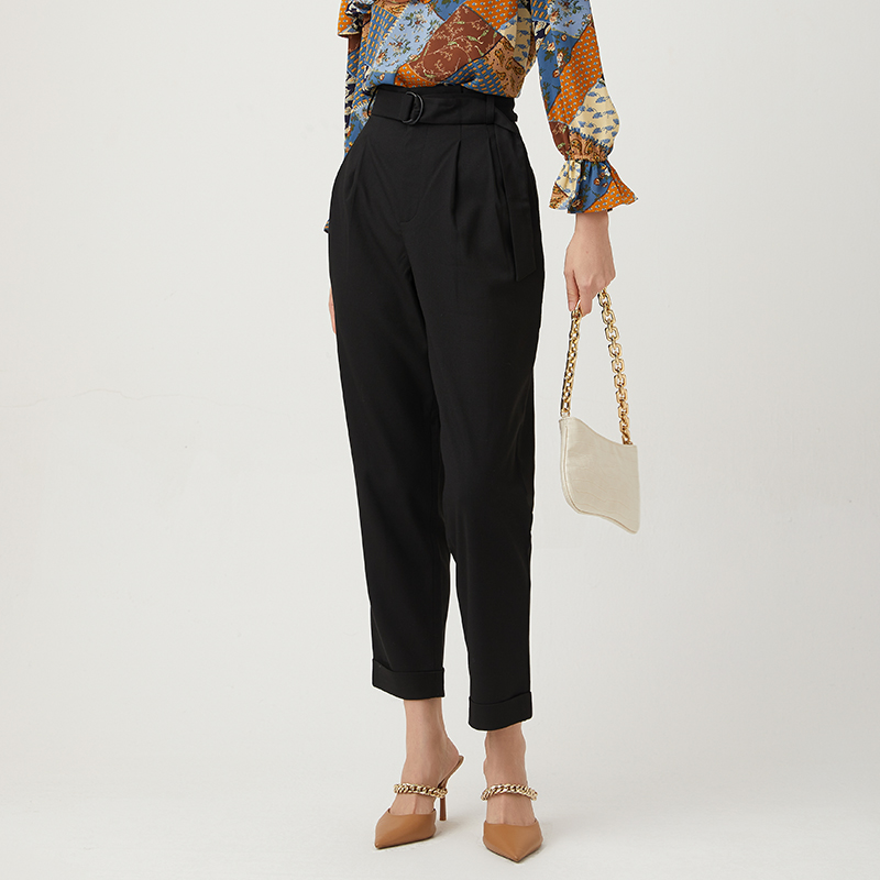 水云间女装秋装新款高腰显瘦休闲裤 sedate休闲裤