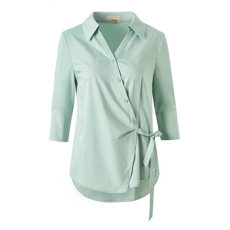 水云间设计感小众夏季新款纯色衬衫 sedate衬衫
