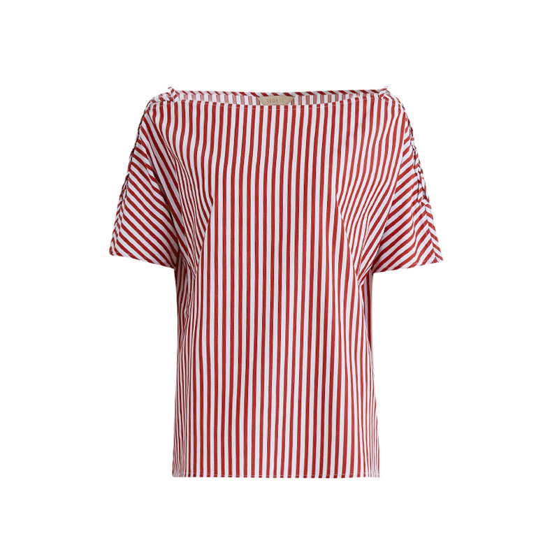 水云间竖条纹t恤衫夏季新款上衣 sedateT恤