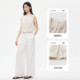 Shuiyunjian khaki pleated vest shirt women's elegant relaxed shirt old money style sleeveless top 2026 summer style
