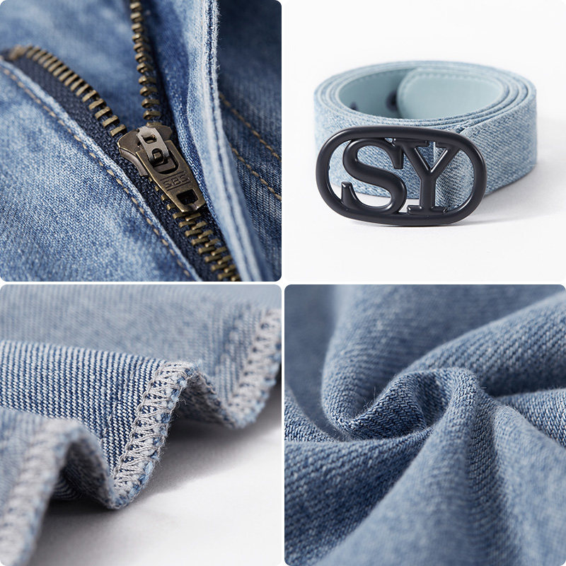 水云间百搭宽松直筒显瘦高腰牛仔裤 sedate牛仔裤