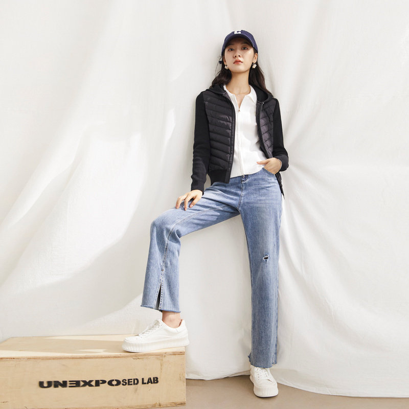 水云间2022新款舒适保暖拼接轻薄 sedate羽绒服