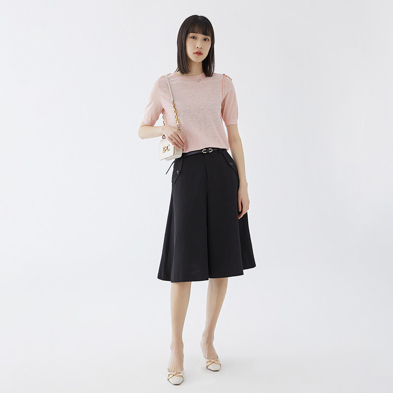 水云间夏季短袖宽松显瘦减龄针织衫 sedate毛针织衫