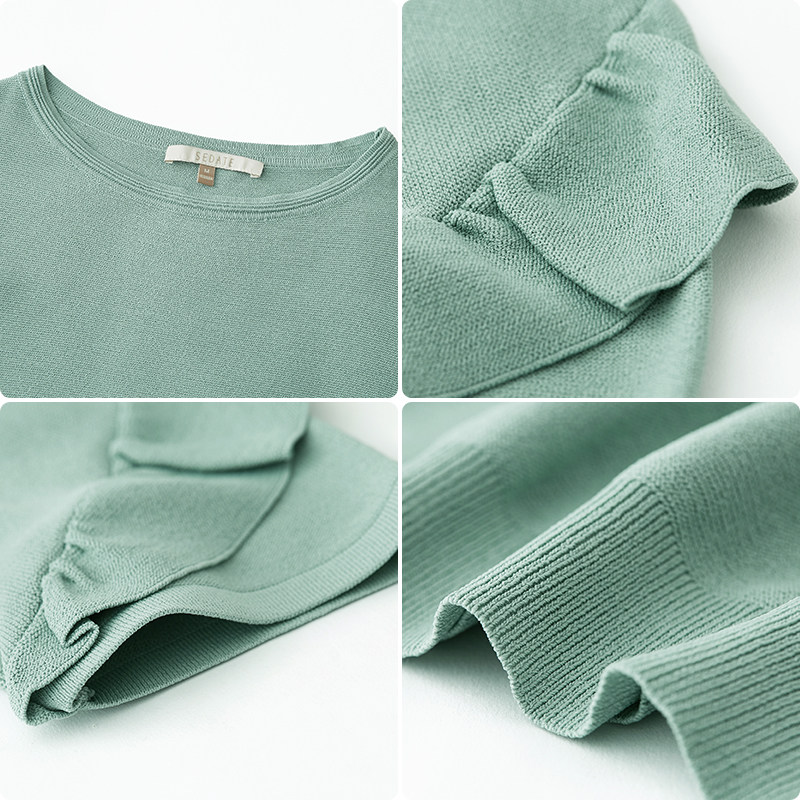 水云间2020春季新款五分袖 sedate毛针织衫