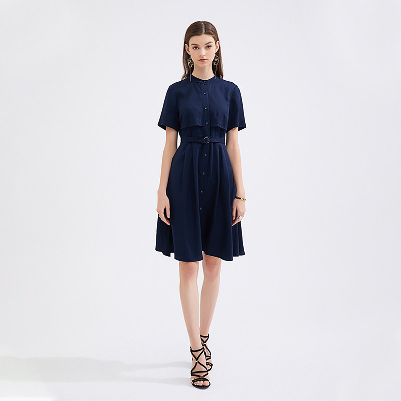 水云间纯色高腰2020夏季新款连衣裙 sedate连衣裙