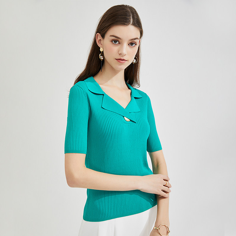 水云间一粒扣polo领毛2020针织衫 sedate毛针织衫