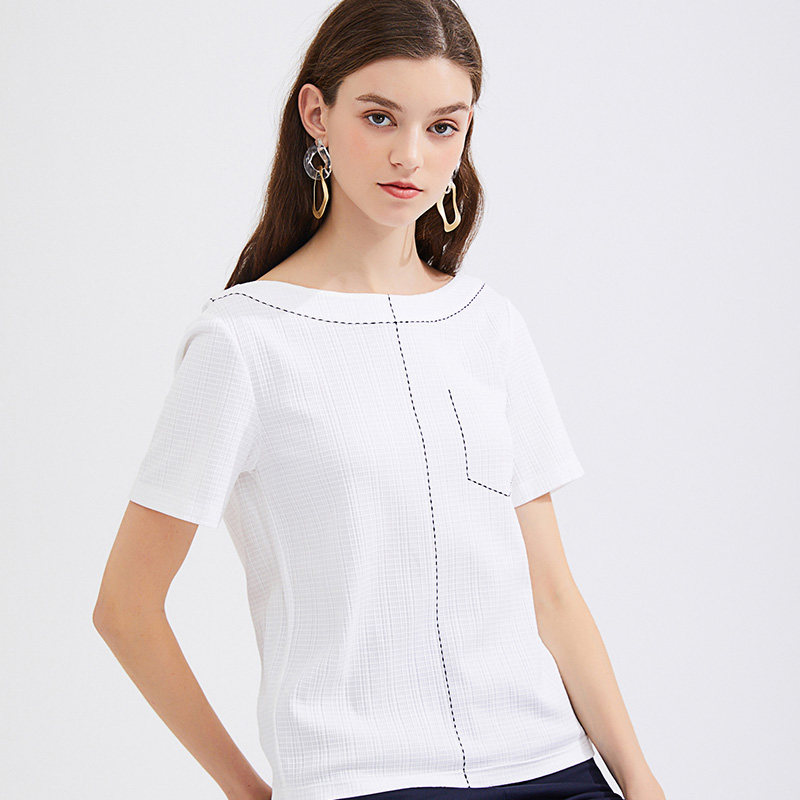 水云间纯棉2020新款一字领夏季t恤 sedateT恤