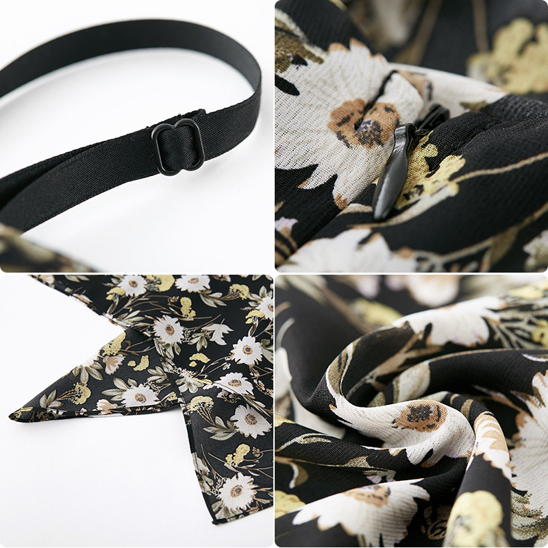 露背小雏菊荷叶边连衣裙 sedate连衣裙