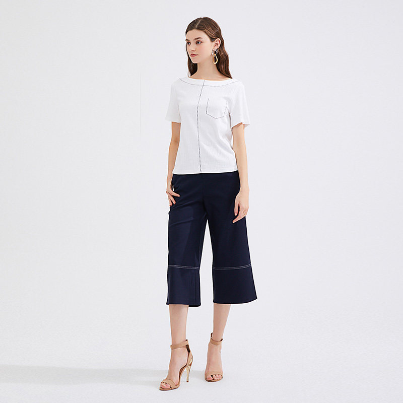 水云间纯棉2020新款一字领夏季t恤 sedateT恤