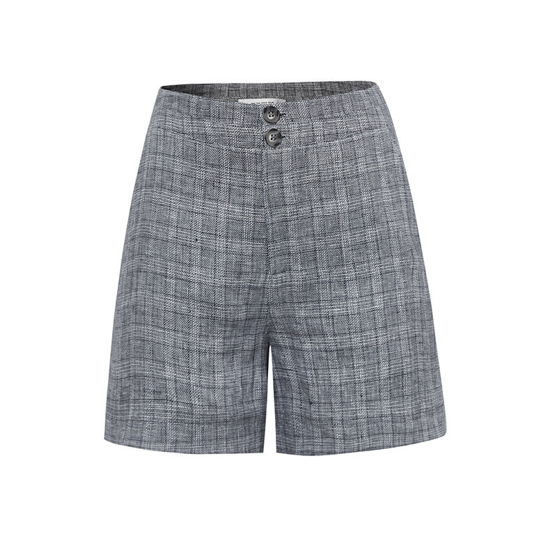 水云间格纹2022新款夏季高腰休闲裤 sedate休闲裤