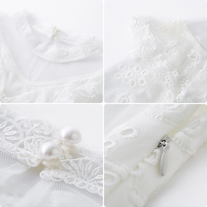 水云间蕾丝网纱新款白色甜美连衣裙 sedate连衣裙